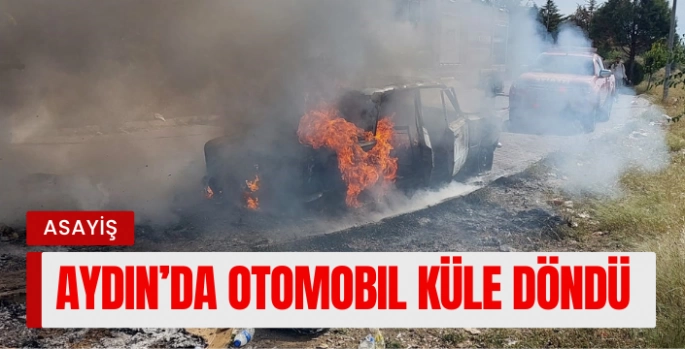 Aydın Efeler'de Seyir Halindeki Otomobil Alev Aldı