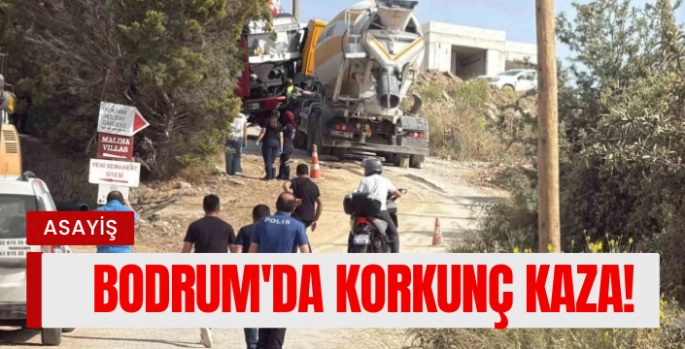Beton mikseri ile kayan kamyonetin arasında kalan sürücü hayatını kaybetti