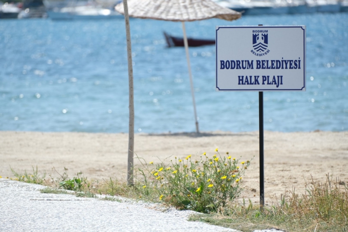 Bodrum'da halk plajları sezona hazırlanıyor