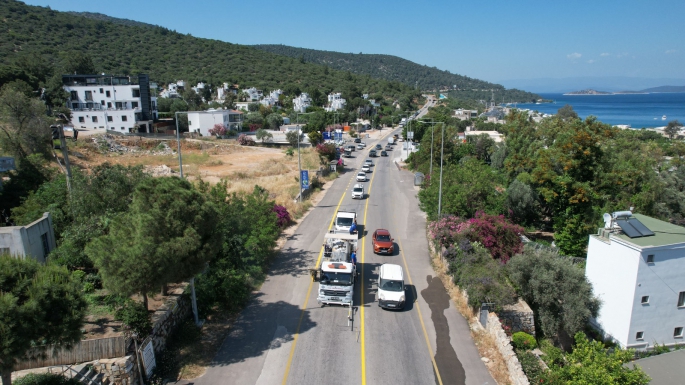 Bodrum'da turizm sezonu öncesi yol çalışmaları hızlandı