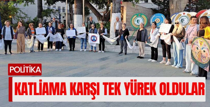 Bodrumlu kadınlardan Suriye’deki kadınlar katliamına tepki 