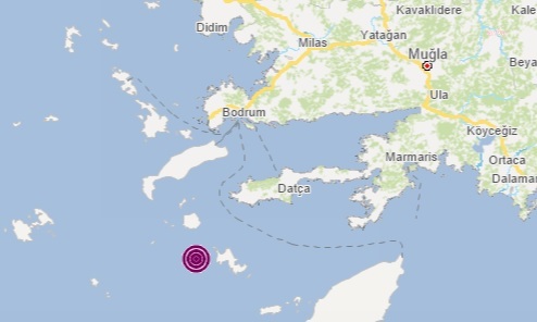Datça açıklarında 4.3 büyüklüğünde deprem 