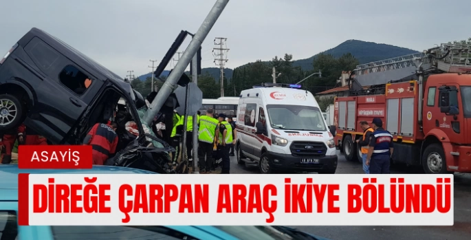 Direğe Çarpan Araç İkiye Bölündü: 1 Ölü, 3 Yaralı