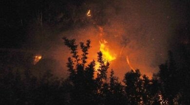 Bodrumda'da gece yarısı yangın çıktı