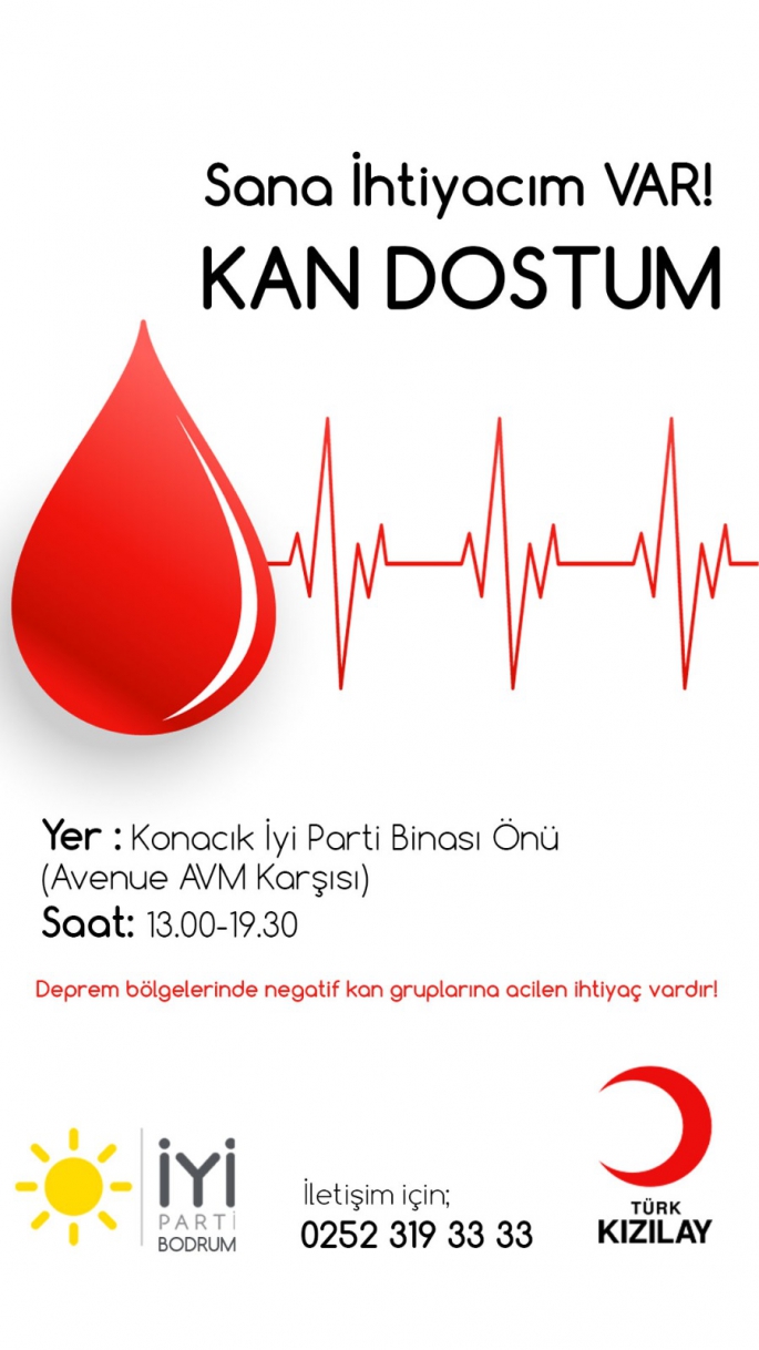İYİ Parti Bodrum’dan kan bağışı seferberliği