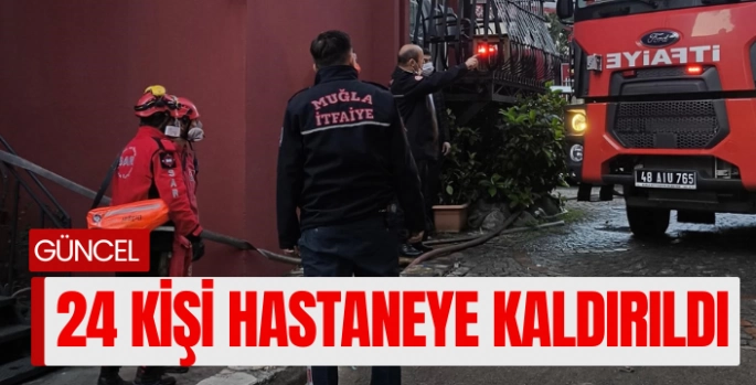 Marmaris'teki otel yangınında 5'i çocuk 17'si yabancı uyruklu 24 kişi etkilendi