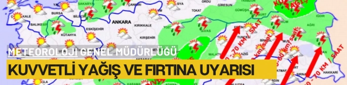 Meteoroloji'den Kuvvetli  Yağış ve Fırtına Uyarısı
