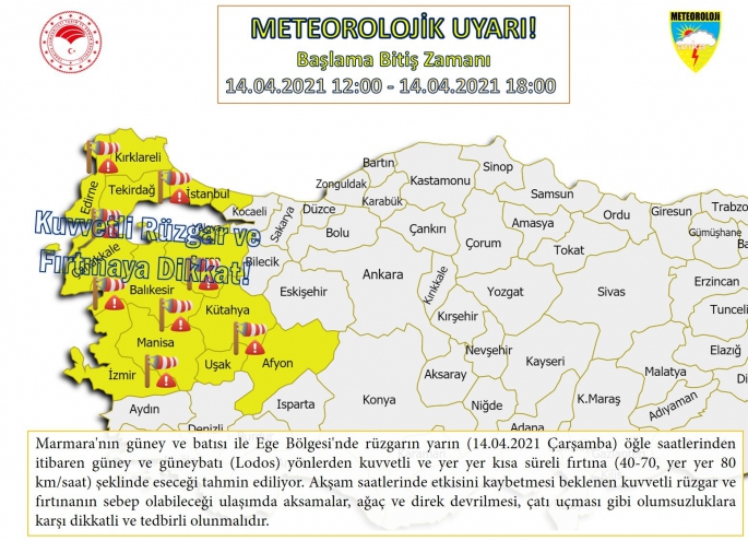 Meteroloji'den Ege için kuvvetli fırtına uyarısı!