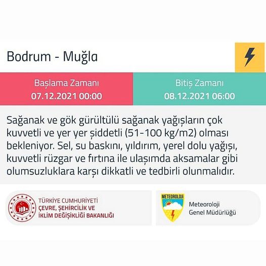 SON DAKİKA GELİŞMESİ! kuvvetli sağanak yağış ve fırtına geliyor! Bodrum'a uyarı üzerine uyarı!