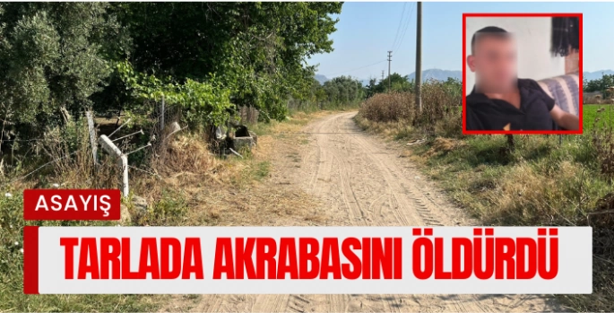 Tarlada akrabasını öldürdü