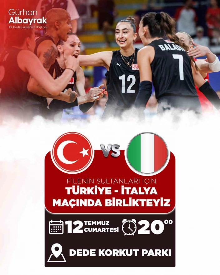 A Milli Kadın Voleybol Takımının maçı dev ekranda izlenecek
