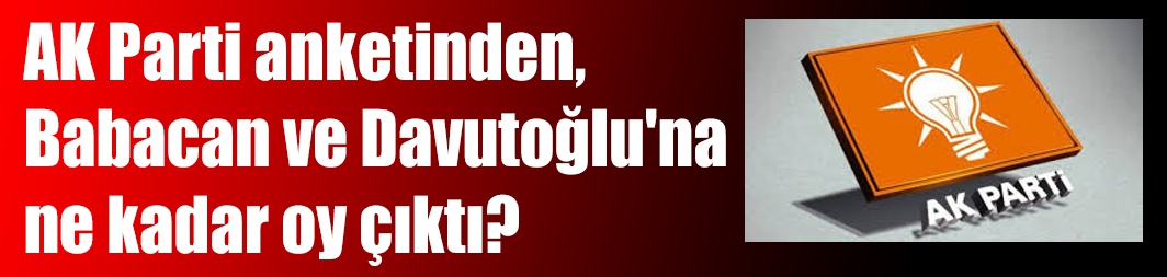 AK Parti anketinden, Babacan ve Davutoğlu'na ne kadar oy çıktı?