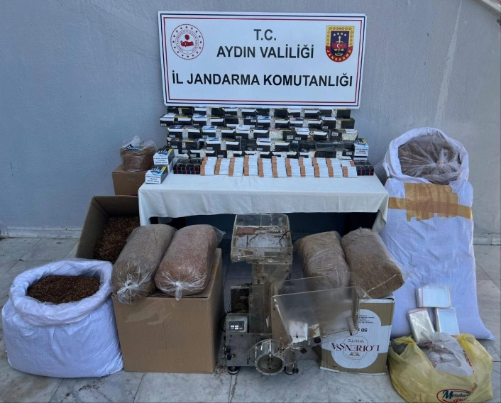 Aydında sahte tütün baskını: 1 gözaltı
