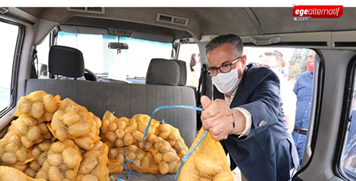  Başkan Arda patateslerin dağıtımı için seferber oldu!