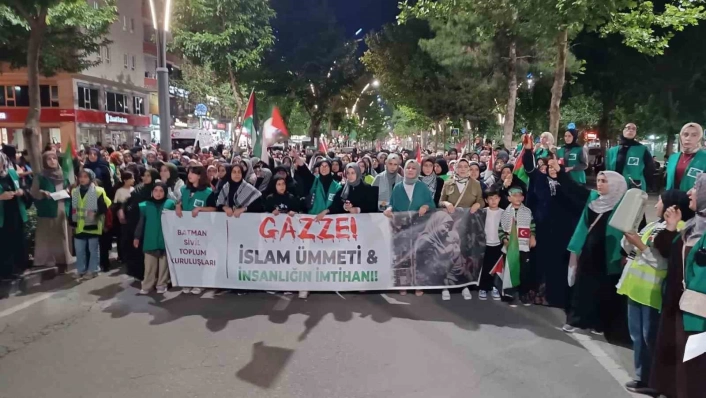 Batmanda binlerce kişi Gazze için yürüdü
