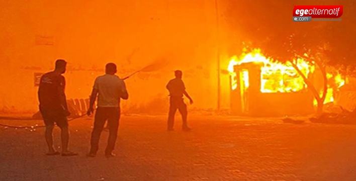 Bodrum'da Lastikçi yangını korkuttu!