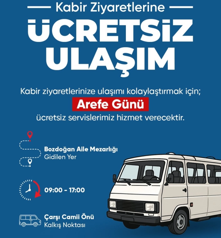  Kurban Bayramı'nda Ücretsiz Mezarlık Servisi