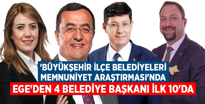 ‘Büyükşehir İlçe Belediyeleri Memnuniyet Araştırması’nda Ege’den 4 belediye başkanı ilk 10’da