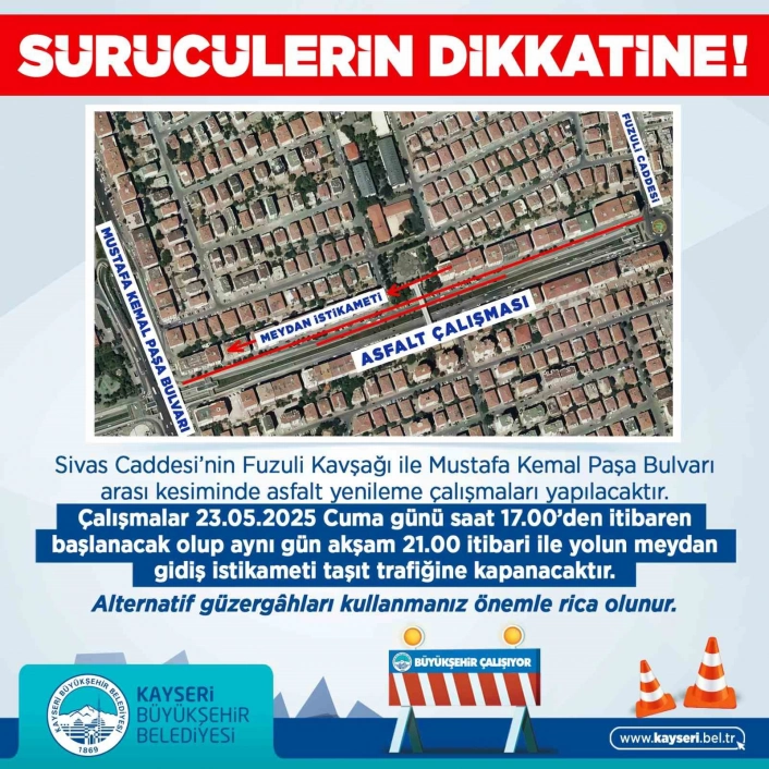 Büyükşehirden sürücülere asfalt yenileme duyurusu

