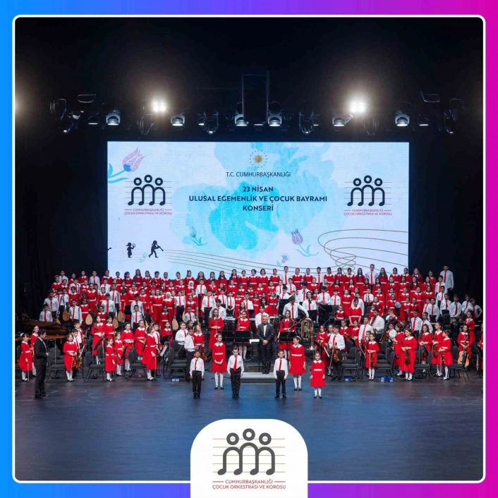 Cumhurbaşkanlığı Çocuk Orkestrası ve Korosunun 23 Nisan coşkusu, Muudda müzikseverlerle buluştu
