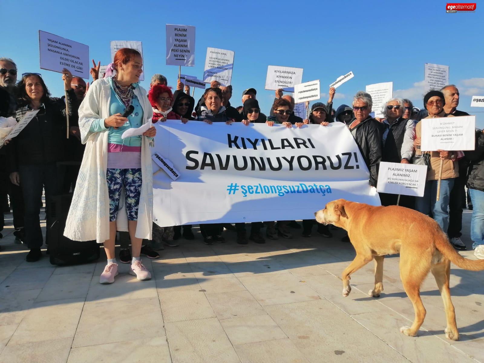 Datca'da kıyıların halka kapatılması protesto edildi