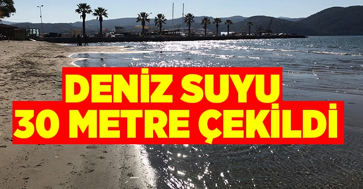 Deniz suyu 30 metre çekildi