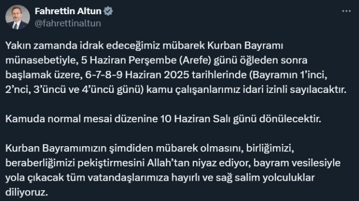 İletişim Başkanı Altun: 