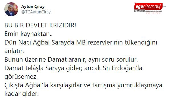 İyi Partili Çıray’dan Berat Albayrak iddiası: Naci Ağbal ile yumruklaştılar