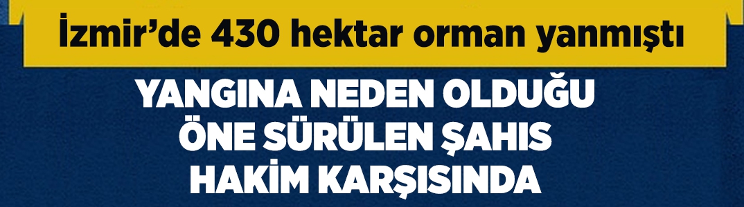 İzmir’de 430 hektar ormanın yanmasına neden olduğu öne sürülen sanık hakim karşısında