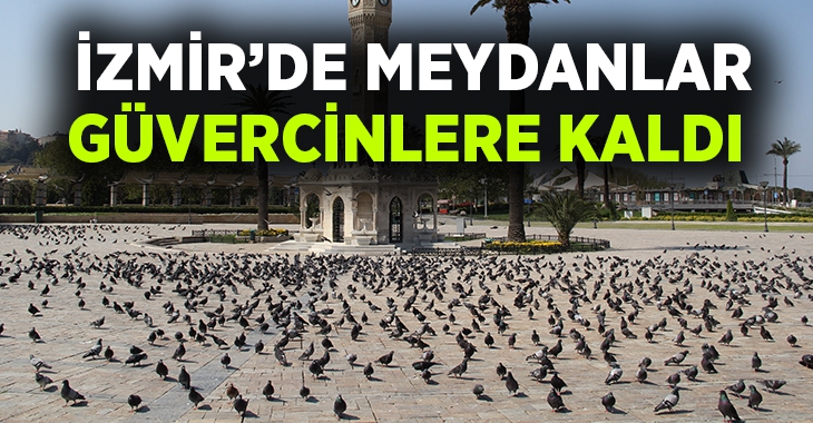 İzmir’de meydanlar güvercinlere kaldı