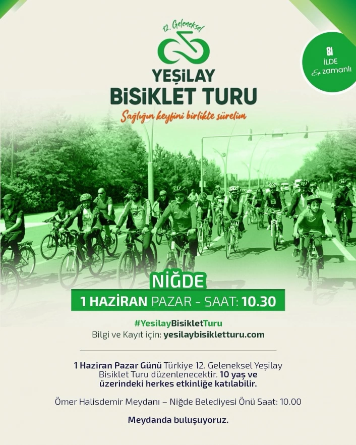 Niğdede pedallar sağlık için dönecek
