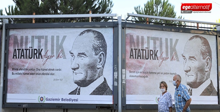 Nutuk’taki önemli sözler ilçenin dört bir yanındaki ilan panolarına asıldı!