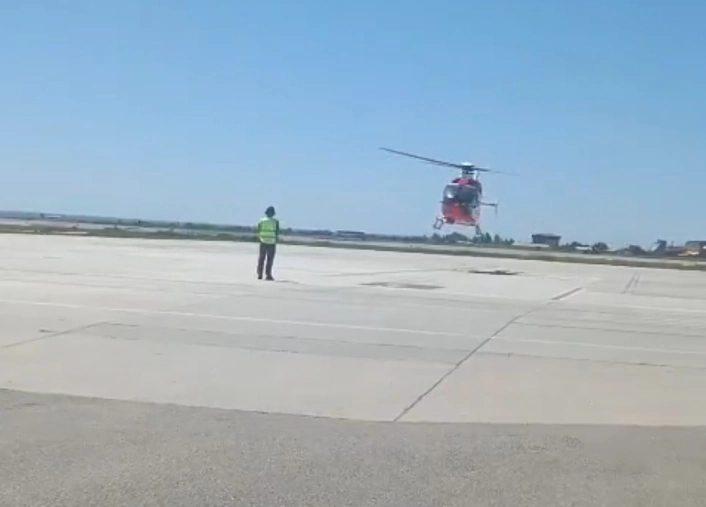 Solunum sıkıntısı yaşayan bebek ambulans helikopterle Vana sevk edildi
