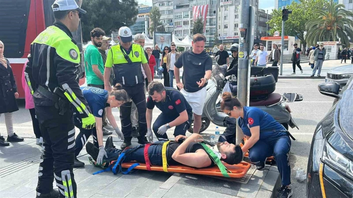 SUV tipi araç ile motosiklet çarpıştı: 1 yaralı
