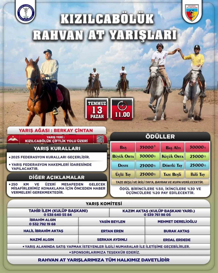 Tavas Belediyesi Rahvan At Yarışları heyecanı yaşatacak
