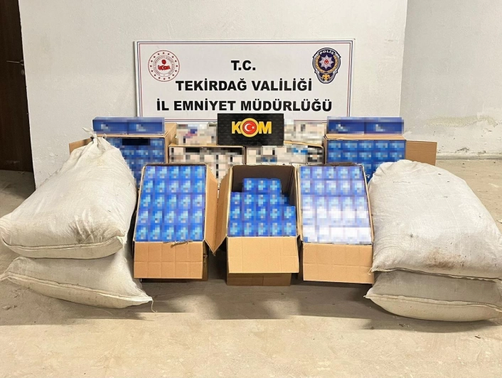 Tekirdağda 273 bin 600 makaron ele geçirildi
