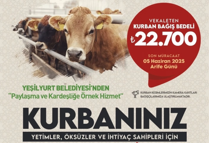 Yeşilyurt Belediyesinden kurban bağışı hizmeti
